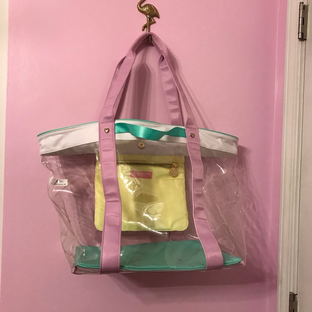 Stoney Clover Lane for Target Clear Tote with Pastel Pink, Yellow, and Teal